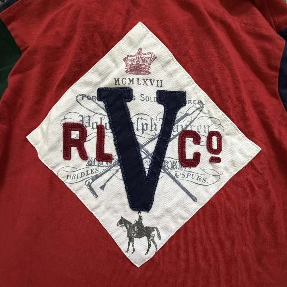 VTG Polo Ralph Lauren Boy's Size 4 Colorblock Rugby Jockey Club Embroidered 90s
